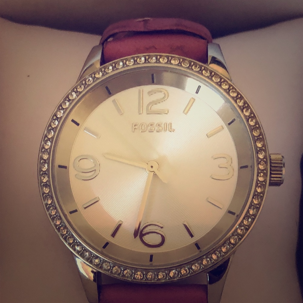 Fossil Watch - Rhinestone Diamond Face